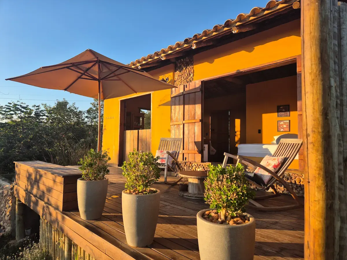 Cabana da Viuvinha com vista para as montanhas